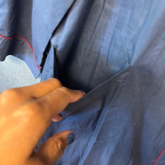 Vintage Cambridge Classics Robe Deadstock Navy Blue Kimono Lounge Missing Belt - Picture 4 of 11